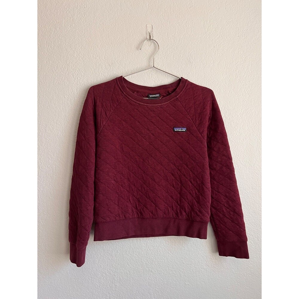 Patagonia Women's Organic Cotton Quilt Crew Sweatshirt in Wine Size XS